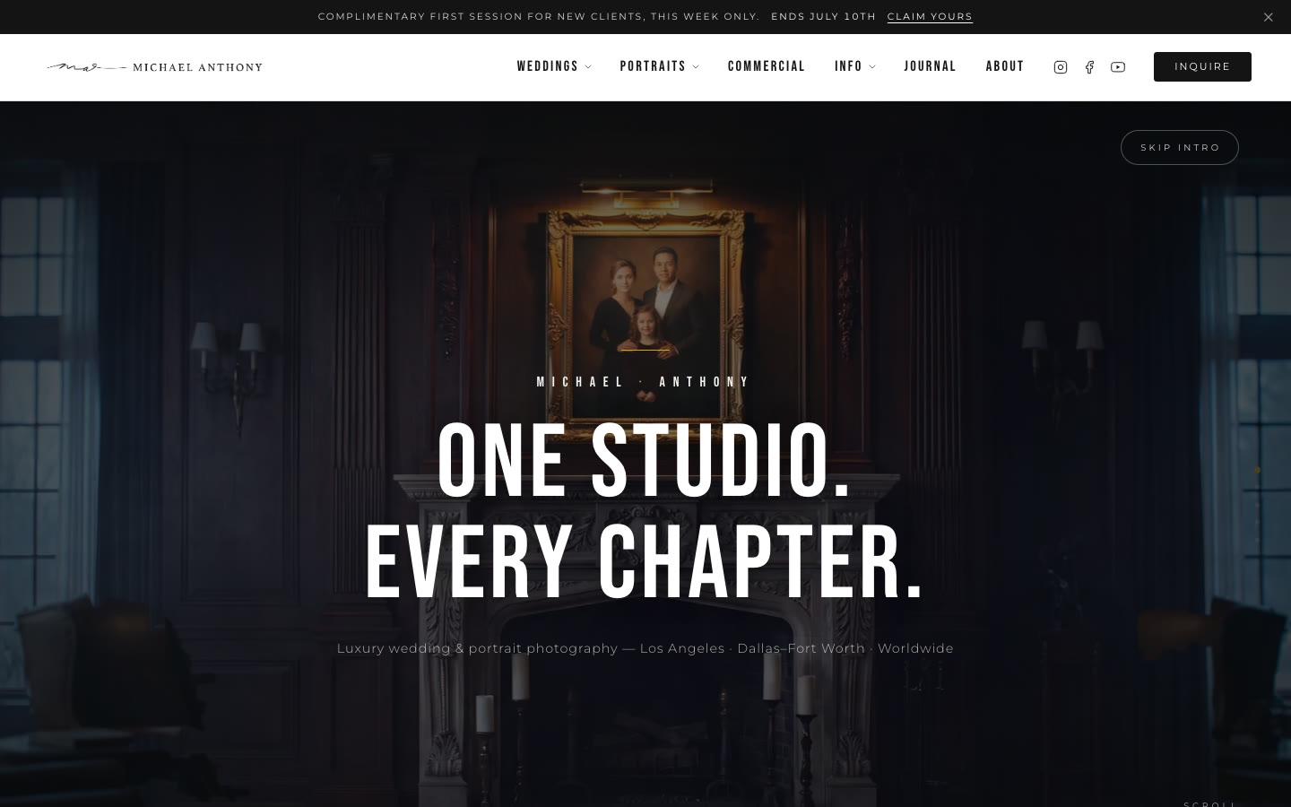 Screenshot of the Michael Anthony Photography website